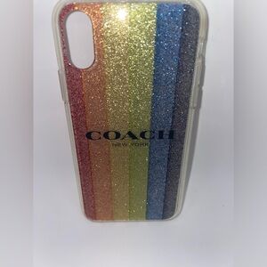 Coach Glitter Rainbow plastic phone Xs case  ~Limited Edition